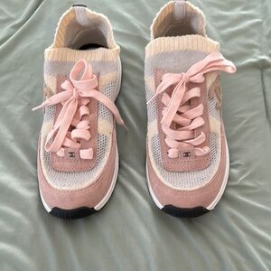 Chanel Pink and Cream Sneakers